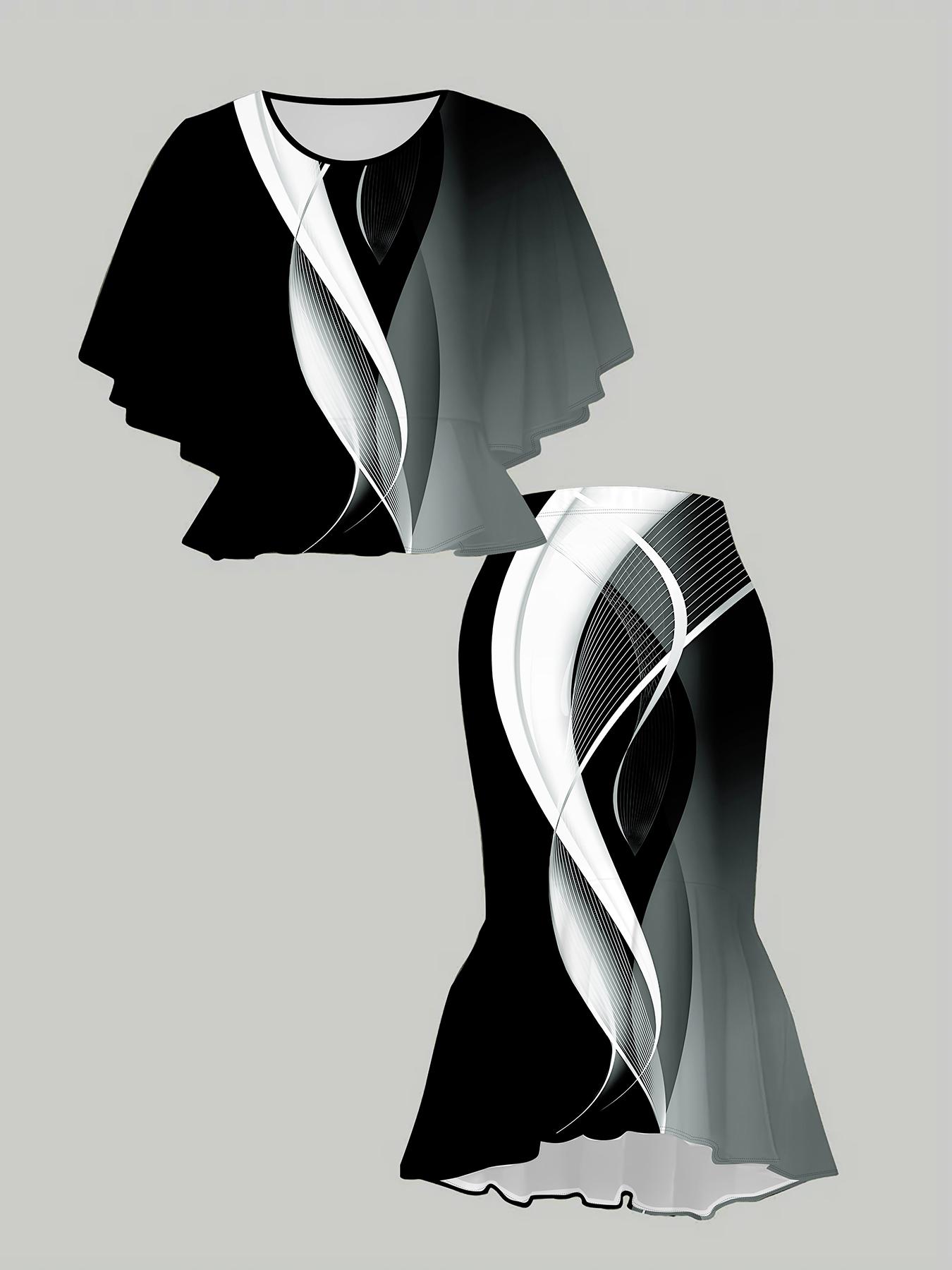 

Классический тотемный женский принт, напечатанный на 3D-принтере, Модный большого размера, Элегантный, Универсальный для всех сезонов. Футболка, Юбка и Комплект 5XL белый