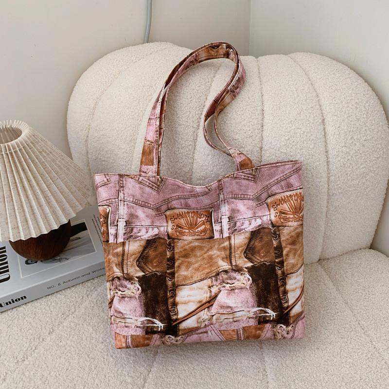 

Stylish Retro Tote Bag For Women With Spacious Design Ideal For College Students