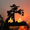 Witches Shape Iron Candle Holder,Witches Lamp Candle Stand for Halloween Party and Haunteds House Display