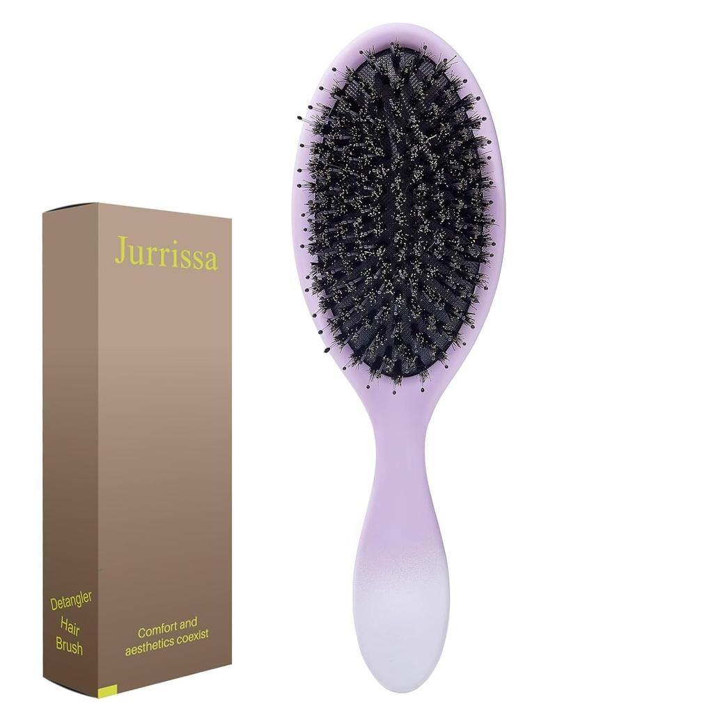 Boar Bristles Hair Brush for Women and Men, Detangling Hair Brush for Smoothing Massage Add Shine, Nylon&Boar Bristles Detangler brush for Hair