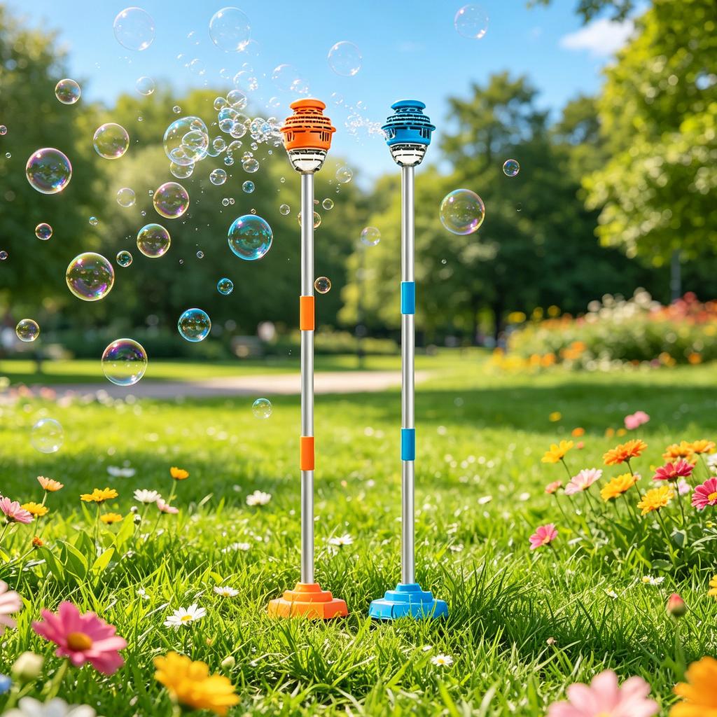 Outdoor Streetlight Bubble Machine – 2- In -1 Automatic Bubble Blower & Water Sprayer – Rechargeable Camping & Party Bubble Toy