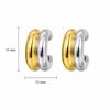 European & American Style Two-Tone Stainless Steel Hoop Earrings with Elegant Design