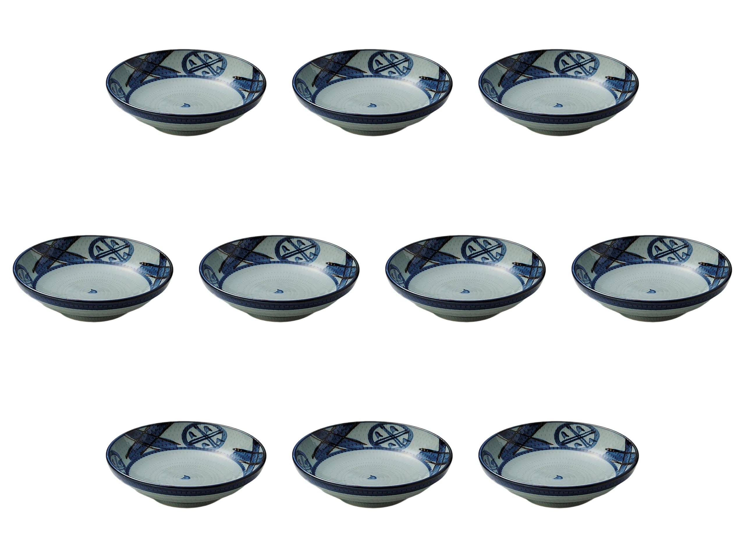 

Set of 10 Rust Lattice Pattern Noodle Plates x Noodle Plates Setomonohonpo 7-inch [21.2 5.8 cm]