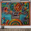Mexico Mexican Mayan Tribal Art Tapestry Wall Hanging Ethnic Paintings Psychedelic Aesthetic Background Cloth Home Decorations