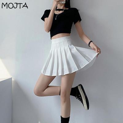 Women Girl‘s Summer Short Skirt High-Waist Pleated Mini Skirt A-Line Slim Skirts