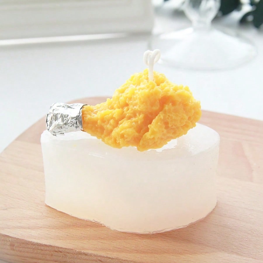 1PC 3D Simulation Fried Chicken Thighs, Aromatherapy, Plaster, Candles, Handmade Soap DIY Materials, Baking Silicone Molds, Suitable For Baking, DIY