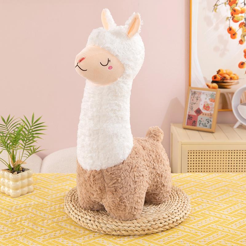 Cute Squinting Alpaca Plush Toy Claw Machine Doll Children's Birthday Gift Home Pillow Activity Ornaments