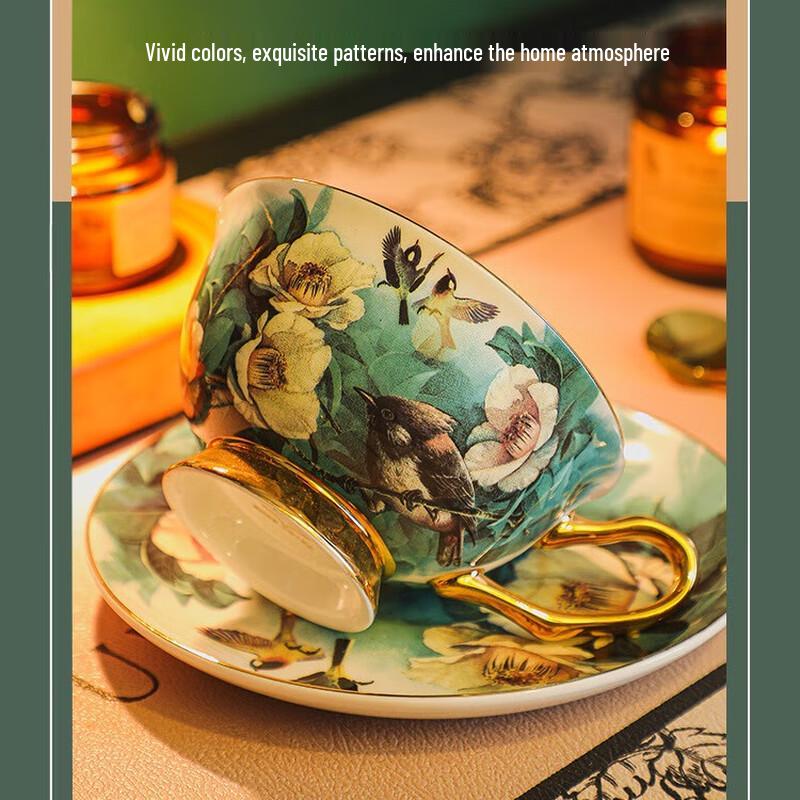 Shangqi Cuckoo Bird Afternoon Tea Cup and Saucer Set