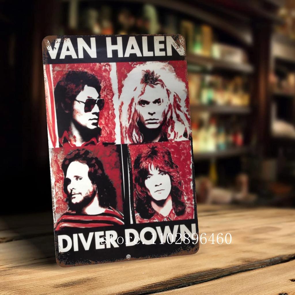 Van Halen Metal Plaques & Signs Wall Decor Vintage Tin Signs Captain Metal Poster Decor for Bar Pub Club Wall Decoration