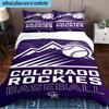 Colorado Baseball Printed 3PCS Bedding Set, Includes A Duvet Cover and Two Pillowcases for Bedroom, Suitable for All Seasons Fan Gifts