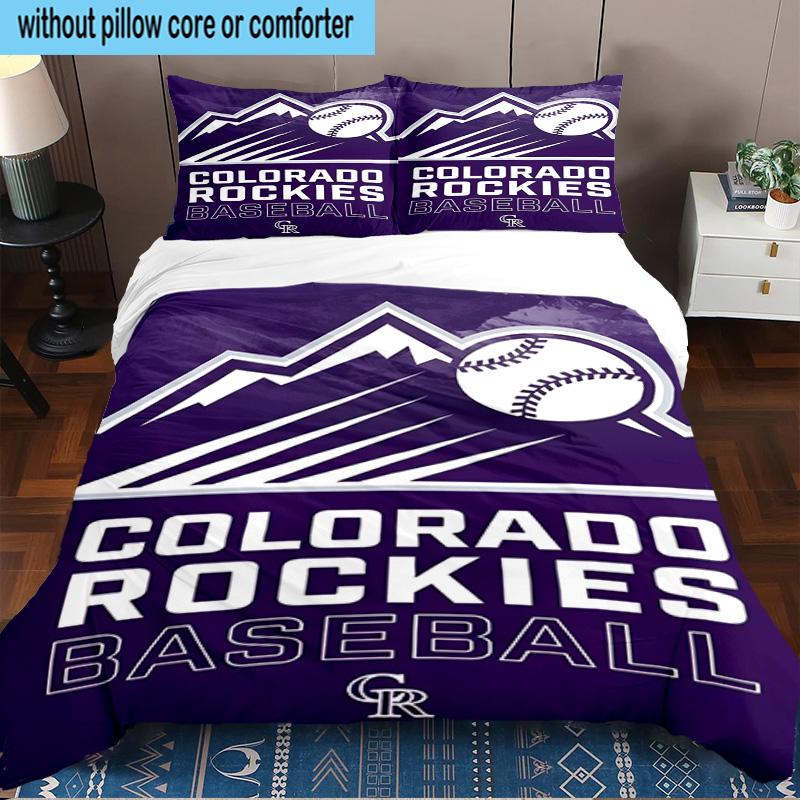 Colorado Baseball Printed 3PCS Bedding Set, Includes A Duvet Cover and Two Pillowcases for Bedroom, Suitable for All Seasons Fan Gifts