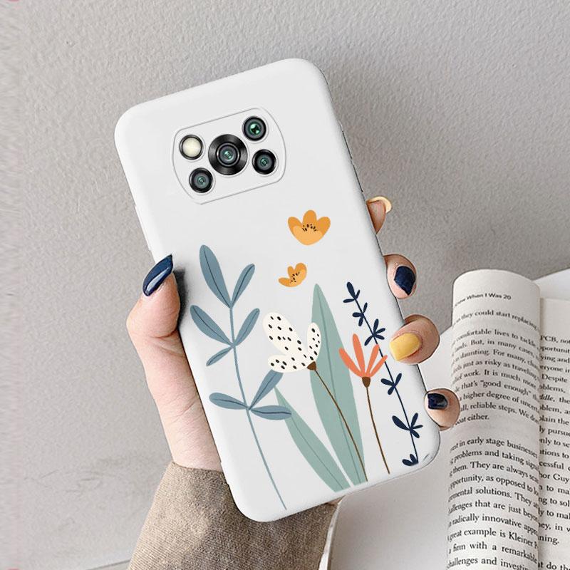 Case For Poco X3 Pro Pocox3 X 3 NFC Cute Heart Flower Back Cover Soft Silicone Matte Protective Funda For Xiaomi Poco X3 Pro Bag