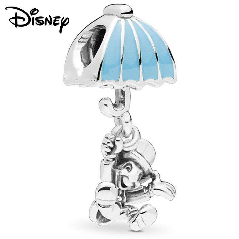 Disney 925 silver Mickey Minnie and Toy Story bass Lightyear Pendant Beads original DIY Bracelet suitable for Girls Gift