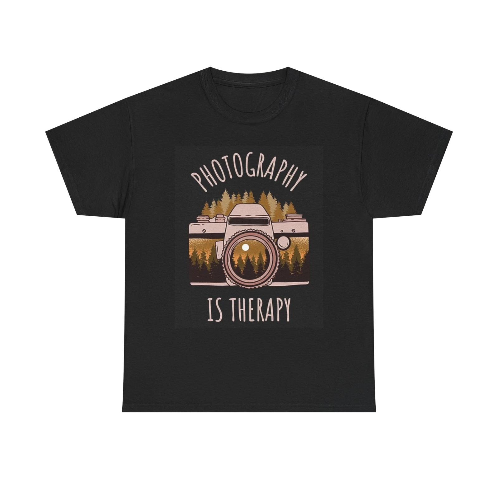 Men s and Women s T-shirts Photography Is My therapy Graphic M