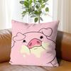 1Pc Gravity Falls Waddles The Pig Cute Cartoon Pillowcase, Soft Pink Polyester Zippered Cushion Cover, Machine Washable, Ideal F