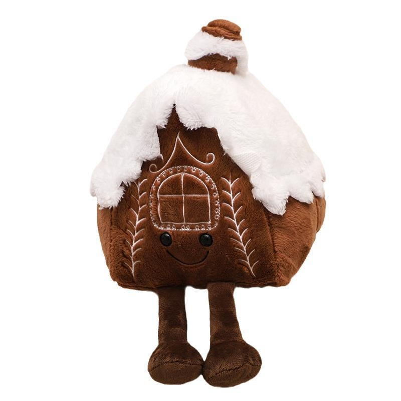 Christmas Gingerbread House Plush Doll Cute Little House Doll Holiday Decoration Pillow Gift Ornament