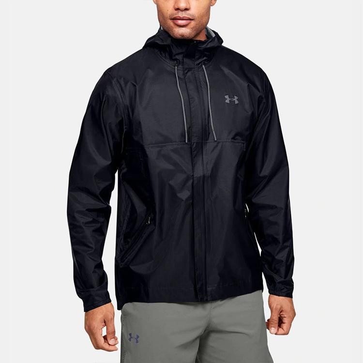 Under Armour Αδιάβροχο Μπουφάν Προπόνησης Τρεξίματος Αθλητικό Ανδρικό Εξωτερικό Ρούχο Μαύρο 1350950-001