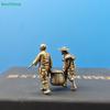 Vintage Brass Mini Farmer Figurine, Two Men Carrying Basket Statue for Bonsai Micro Landscape Ornament