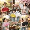 Vibrant Plastic Glitter Fan Handheld Dance Fan Elegant Accessory Classic Fan  Artistic Performances