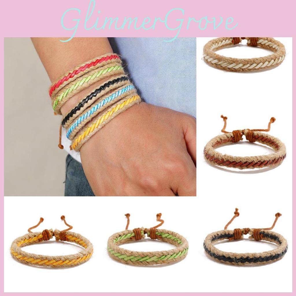 Fashionable Wristband With Colorful Woven Rope Vintage Boho Style Universal Fit