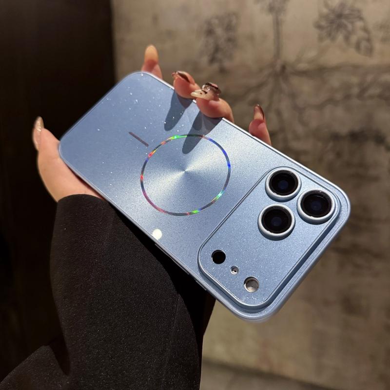 Luxus-Kamera-Schutz Magnetischer Glitzer Aurora Glänzende Handyhülle Für Magsafe iPhone 17 Air 16 15 14 Plus 13 12 11 Pro Max Vollständige Linsen-Schutzabdeckung