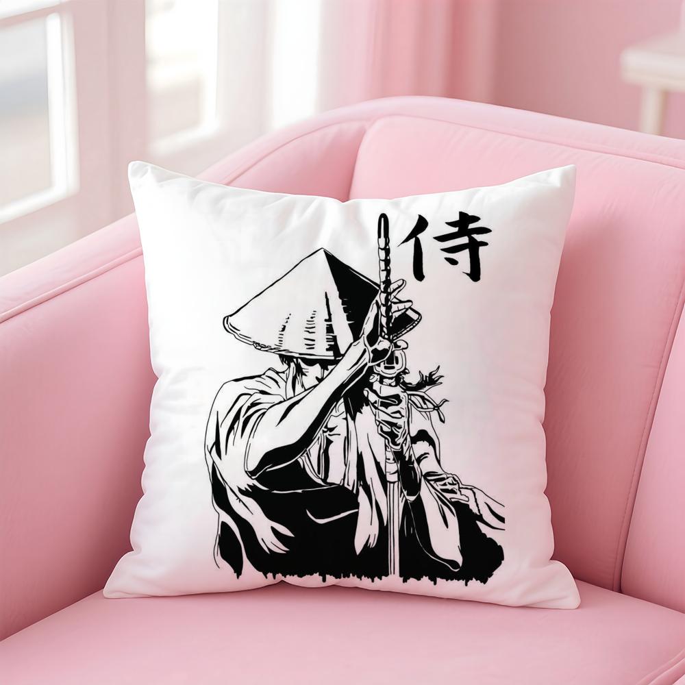 Samurai Klassischer Japanischer Anime NNinja Schriftrolle Kissenbezug Kissenhülle Weiches Hautfreundliches Gewebe Verdeckter Reißverschluss
