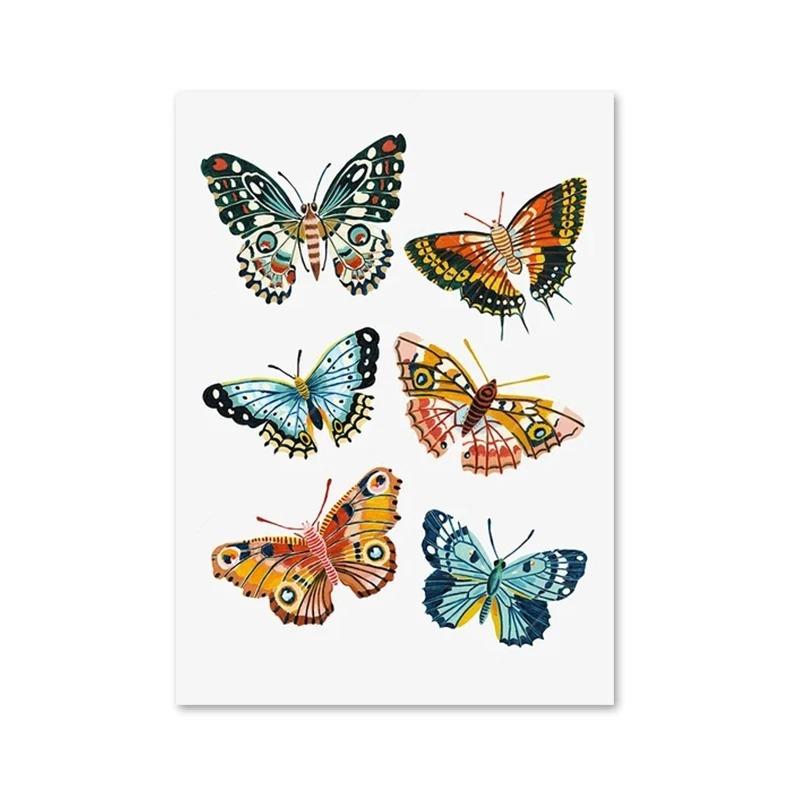 

Butterfly Ladybug Caterpillar Spring Moth Posters And Prints Modern Plant Canvas Paintings Wall Art For Living Room Home Decor 21cm×30cm NoFrame