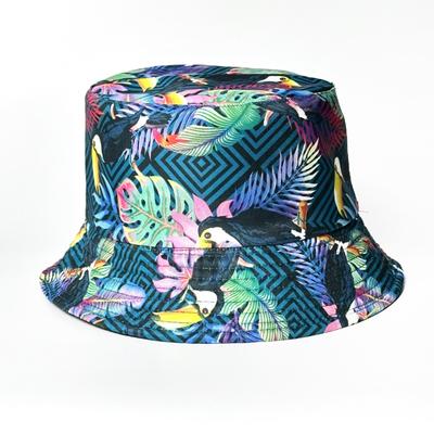 Retro Fashionable Pattern Printed Fisherman Hat Women Outdoor Travel Sun Hat Double Sided Basin Hat