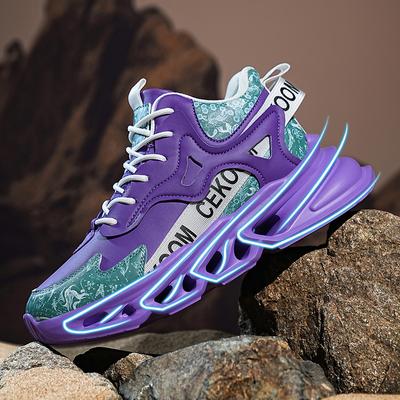 Men Shoes Colorful Lace-Up Sneakers Breathable Lightweight No-Slip High Top Sneakers