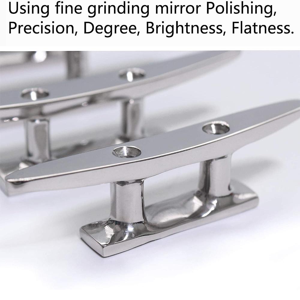 1Pcs 5" Polished Stainless Steel Open Base Boat Cleat For Yacht Marine Dock Deck