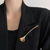 Vintage Glossy Metal Ginkgo Leaf Brooch for Women Exquisite Suit Corsage Brooche Pins Accessories Party Jewelry Gifts