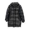 Black and gold medium and long goose down jackets for men and women, new thickened multi-pocket hooded glossy couples tide