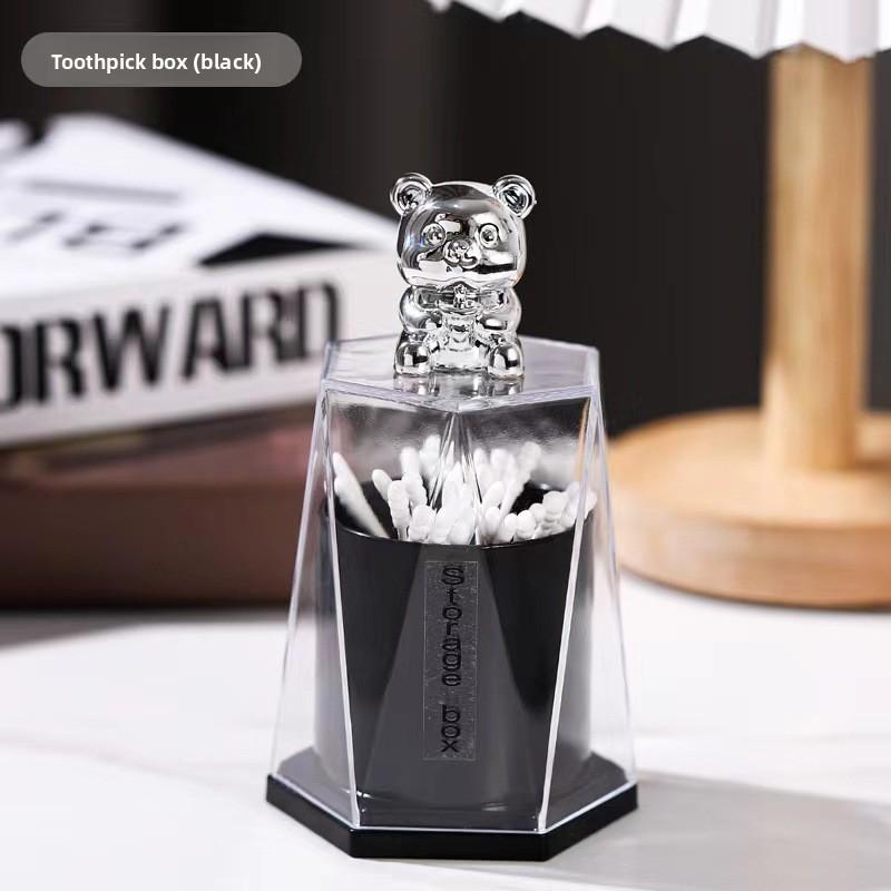 

Милый креативный контейнер для зубочисток в виде медведя чёрный