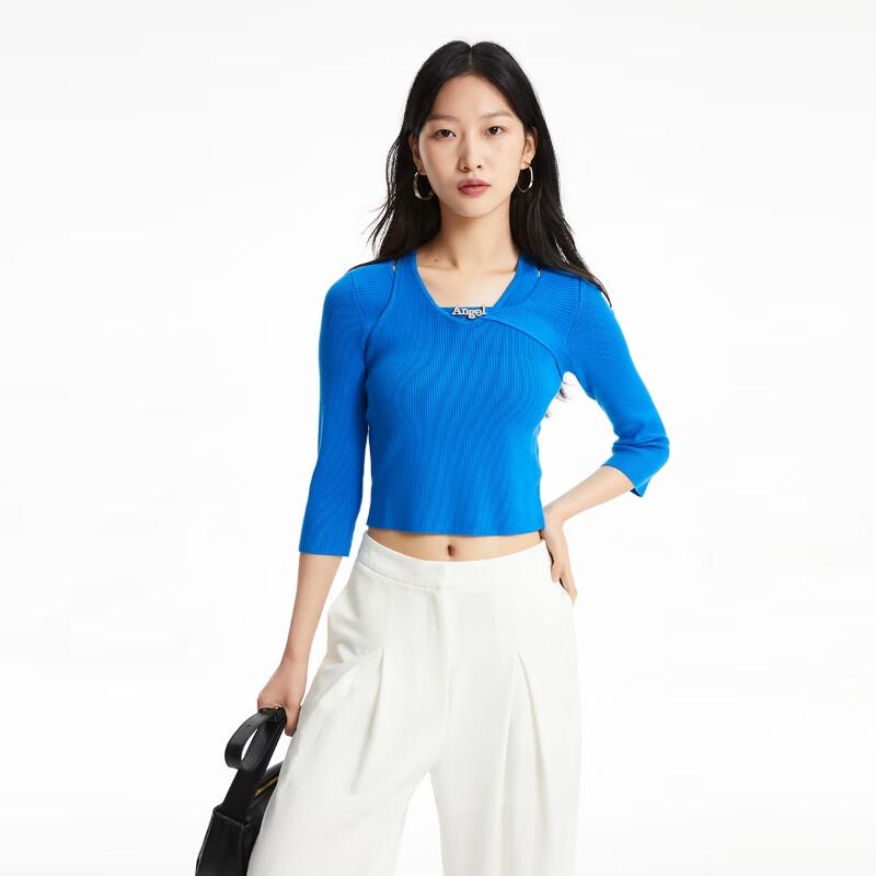 

Vero Moda Women s Slim Fit 3/4 Sleeve U-Neck Knit Top L