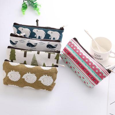Canvas Pencil Box Large-capacity Pencil Case High Quality Makeup Pouch