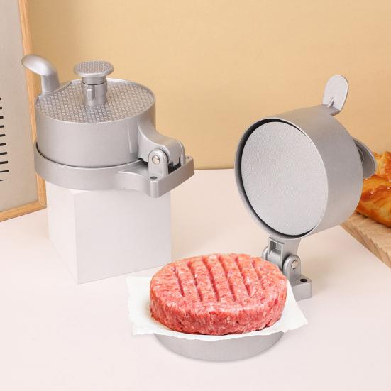 Hand Pressed Burger Maker Non-Stick Surface Adjustable Thickness Pre-Seasoned Cast Aluminum Alloy Burger Machine