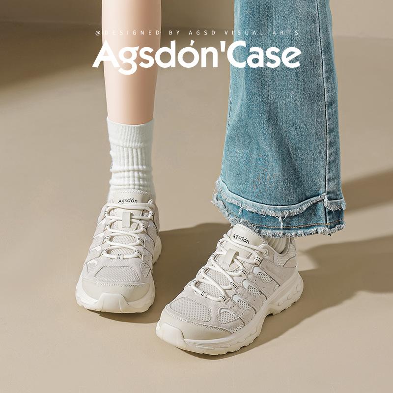 Augustine dad shoes women's 2025 summer new lightweight platform white sports shoes casual mountaineering running shoes