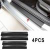 4pcs Carbon Fiber Car Door Plate Sill Scuff Cover Anti Scratch Sticker Protector