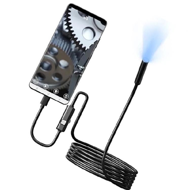 Type C USB Endoscope 7mm Flexible Inspection Camera Waterproof Adjustable LED Light for Smartphones Tablets Computers