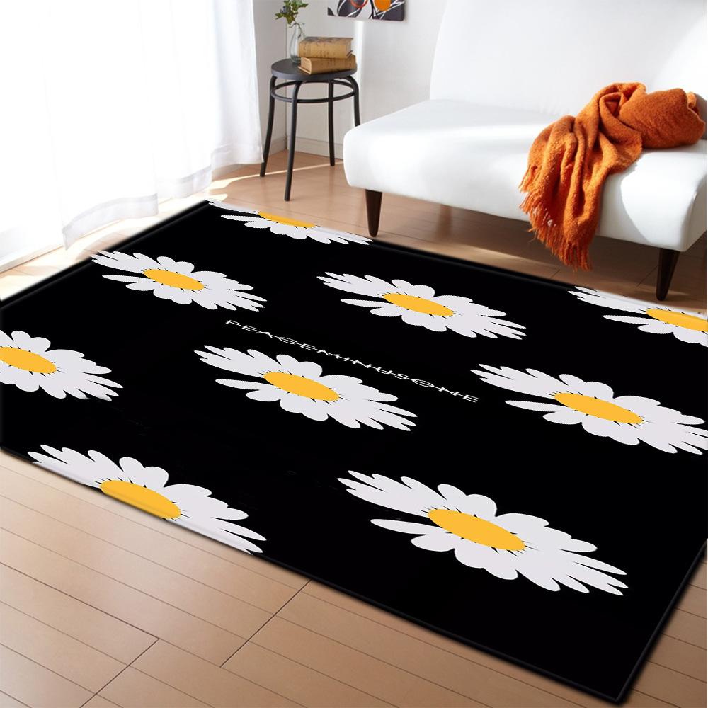 Abstract Daisy Art Large Carpet Living Room Floor Mat Colorful Pattern