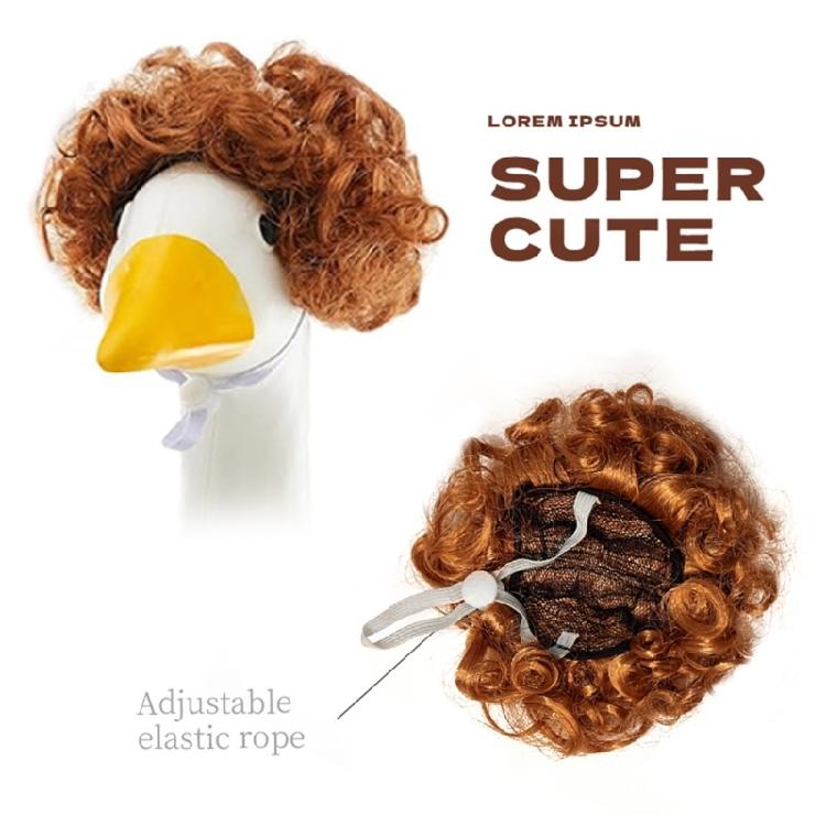 Unerhört lustige Gänse Perücken Haustiere Foto Requisiten Feiertags Haustierkostüm Perfekt für Rasen Gänse Dekorationen und zum Verleihen von Charakter an Haustieroutfits