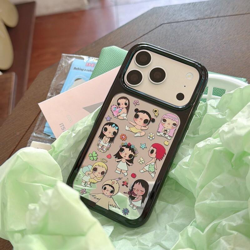 Acrylic Mirror Finish Cartoon Phone Case IPhone 13 To 17 Pro Max Anti-Scratch Drop Protection Back Cover iPhone 13