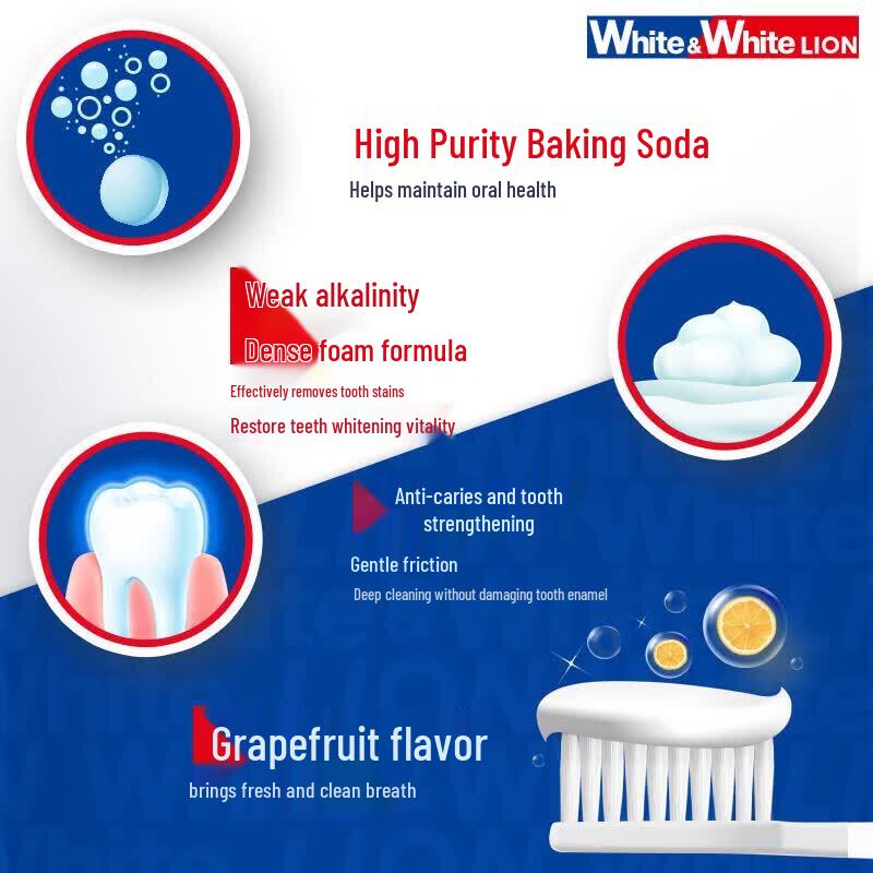 Lion White&White Grapefruit Baking Soda Whitening Toothpaste
