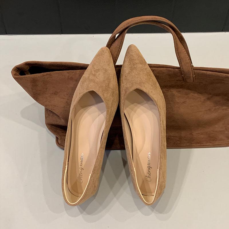 Fashion Fashion Low Heel Footwear Shallow Ladies Pumps Slides Shoes Casual Female Pointed Toe Elegant Women Heeled Slip On Shoes