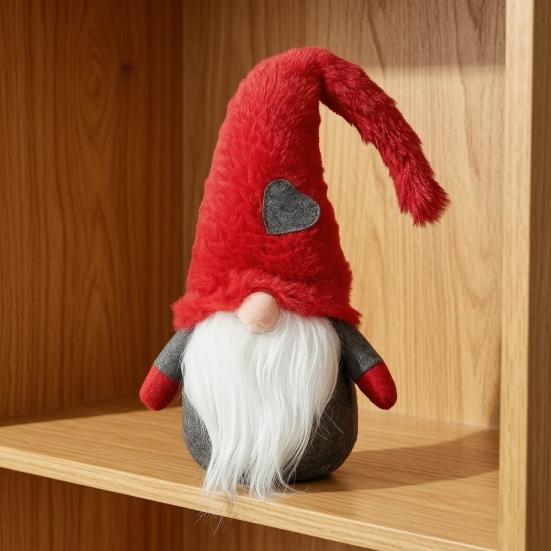 DIY Christmas Crafts Faceless Doll Ornament, Plush Gnome Decoration for Home, Xmas Fireplace Hanging Ornaments Figurine with Heart Cap, Ornament Party