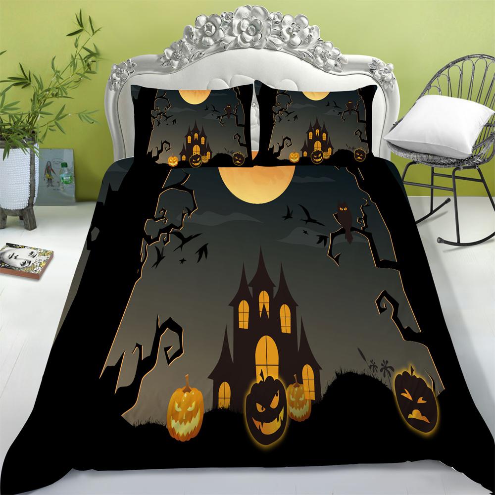 Zestaw poszewek Halloween druk 3D tekstylia domowe pościel typu king-size nastoletnie dzieci miękka kapa na kołdrę wysoce zestawy pościelowe