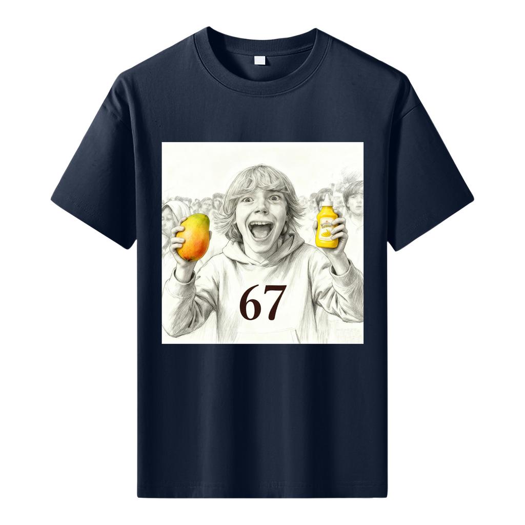 Men's Printed Short Sleeve T-Shirt Men's Loose Casual Short Sleeve Top