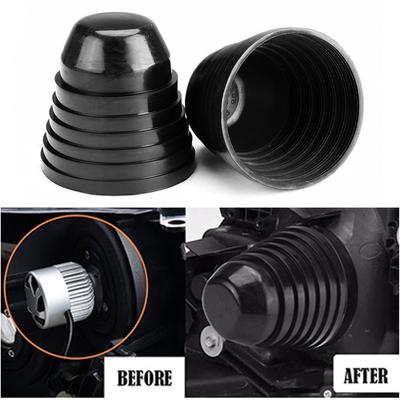 2Pcs LED Headlight Car Dust Cover Universal Adjustable Rubber Waterproof Dustproof Headlamp Cover Seal Dust Cap 70mm - 100mm
