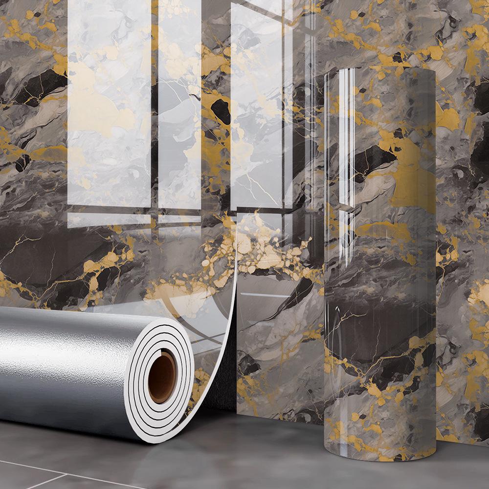 Samoprzylepna Wodoodporna Tapeta z Płytki Marmurowej na Ściany Łazienki