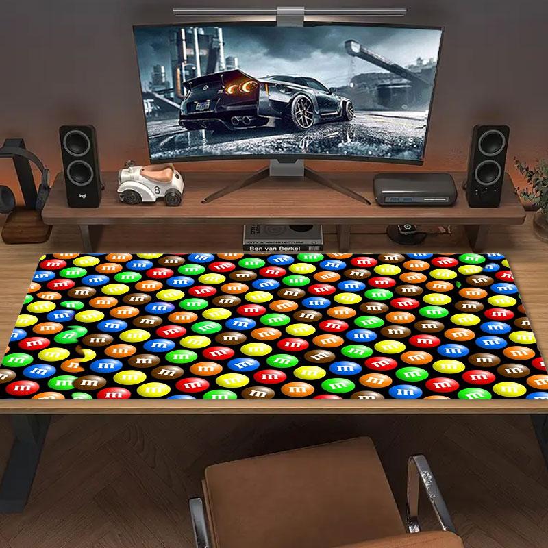 M&M's Large Size Mouse Pad Large Gaming Table Cushion Non-slip Laptop Tablet Big Mousepad XXL Mat Mini PC Playmat With Lock Edge